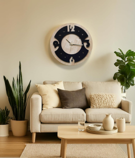 METSY Metal Laser Cut Numerical Analogue Art Hanging Clock Black &amp; White for Home and Office | Metal Wall Art | Decor Items (Round Stylish Latest Wall Clock)