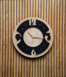 METSY Metal Laser Cut Numerical Analogue Art Hanging Clock Black & White for Home and Office | Metal Wall Art | Decor Items (Round Stylish Latest Wall Clock)