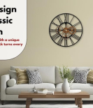 METSY Designer Gear Wall Clock Metal Wall Art Clock Decor for Living Room | Metal Art | Wall Hangings for Home Decoration| 44.5x44.5cm | Precise Laser Cutting & Black Powder Coated