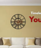 METSY Designer Gear Wall Clock Metal Wall Art Clock Decor for Living Room | Metal Art | Wall Hangings for Home Decoration| 44.5x44.5cm | Precise Laser Cutting & Black Powder Coated