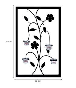 METSY Multi Colour Iron Handcraft Candle Tealight Holder Wall Hanging Leaf Frame