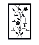 METSY Multi Colour Iron Handcraft Candle Tealight Holder Wall Hanging Leaf Frame