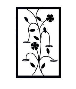 METSY Multi Colour Iron Handcraft Candle Tealight Holder Wall Hanging Leaf Frame