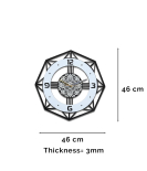 METSY Diamond Shap 3D Acrylic Octagon with Round Shap Wall Clock for Living Room, Bedroom, Home and Office Wall | Fashionable & Creative Decoration Wall Clock. (46Cm * 46Cm)