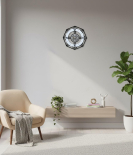 METSY Diamond Shap 3D Acrylic Octagon with Round Shap Wall Clock for Living Room, Bedroom, Home and Office Wall | Fashionable & Creative Decoration Wall Clock. (46Cm * 46Cm)