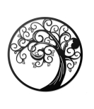METSYMagical Tree Wall Art/Metal Sheet 1.2mm/Laser Cut/Powder Coated/Black/Dia. 56cm
