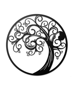 METSYMagical Tree Wall Art/Metal Sheet 1.2mm/Laser Cut/Powder Coated/Black/Dia. 56cm