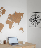 METSY Big Compass Metal Wall Art Laser Cut Black | Metal Art Wall Decor | Wall Hangings for Home Decoration | Decorative Items for Home Living Room