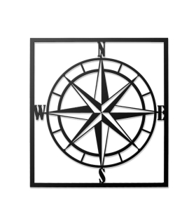 METSY Big Compass Metal Wall Art Laser Cut Black | Metal Art Wall Decor | Wall Hangings for Home Decoration | Decorative Items for Home Living Room
