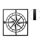 METSY Big Compass Metal Wall Art Laser Cut Black | Metal Art Wall Decor | Wall Hangings for Home Decoration | Decorative Items for Home Living Room
