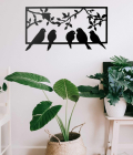 METSY Metal Wall Art Family of Birds Wall Hanging for Living room Bedroom Hall Laser Cut Black Powder Coated,Metal Wall Hangings for Home Decoration(480x900mm)