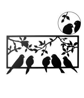 METSY Metal Wall Art Family of Birds Wall Hanging for Living room Bedroom Hall Laser Cut Black Powder Coated,Metal Wall Hangings for Home Decoration(480x900mm)