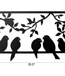 METSY Metal Wall Art Family of Birds Wall Hanging for Living room Bedroom Hall Laser Cut Black Powder Coated,Metal Wall Hangings for Home Decoration(480x900mm)