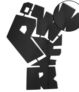 METSYPower Fist Metal Art for Home &amp; Gym Decor Laser CutPowder Coated (410x290mm)