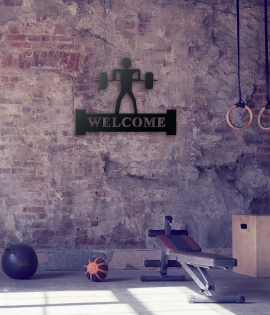 METSYWelcome Sign for Gyms, Offices(281x220mm) Black Powder Coated