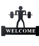 METSYWelcome Sign for Gyms, Offices(281x220mm) Black Powder Coated
