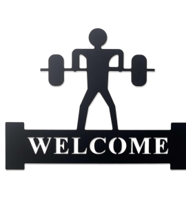 METSYWelcome Sign for Gyms, Offices(281x220mm) Black Powder Coated