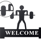 METSYWelcome Sign for Gyms, Offices(281x220mm) Black Powder Coated