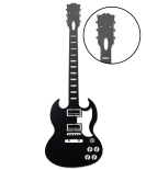 METSYMetal Guitar Wall hanger for Music lovers/(350x1050mm)/Precise Laser Cutting of 1.2mm MS sheet/Black Powder Coated