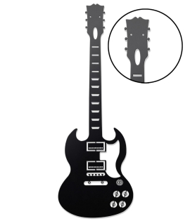 METSYMetal Guitar Wall hanger for Music lovers/(350x1050mm)/Precise Laser Cutting of 1.2mm MS sheet/Black Powder Coated