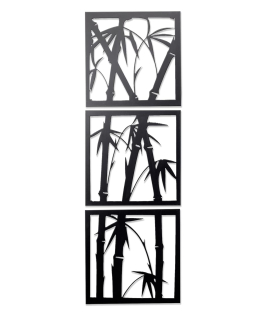 METSYSet of 3 Bamboo Tree Metal Wall Hangings(12x12 inches) each &amp; Precise Laser Cut (1.2mm)&amp; Black Powder Coated