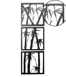 METSYSet of 3 Bamboo Tree Metal Wall Hangings(12x12 inches) each & Precise Laser Cut (1.2mm)& Black Powder Coated