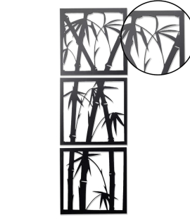 METSYSet of 3 Bamboo Tree Metal Wall Hangings(12x12 inches) each &amp; Precise Laser Cut (1.2mm)&amp; Black Powder Coated