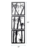METSYSet of 3 Bamboo Tree Metal Wall Hangings(12x12 inches) each & Precise Laser Cut (1.2mm)& Black Powder Coated
