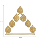 METSY Stylish Metal Cutting Edge Candle Light Holder Leaf in Rectangular Shape | Metal Art | Home Decor Items (Golden Triangular) (Golden Triangular)