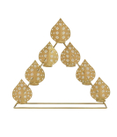 METSY Stylish Metal Cutting Edge Candle Light Holder Leaf in Rectangular Shape | Metal Art | Home Decor Items (Golden Triangular) (Golden Triangular)