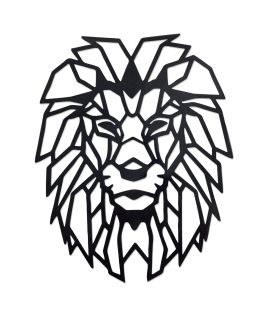 METSY Wall Decor Graphical Lion Face Art | Metal Wall Art | Wall Hangings for Home Decoration | (48x38cm) Crafted with Laser Cutting, Black Powder Coated For Living room, Bedroom, Hallways