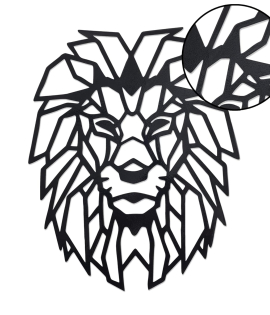 METSY Wall Decor Graphical Lion Face Art | Metal Wall Art | Wall Hangings for Home Decoration | (48x38cm) Crafted with Laser Cutting, Black Powder Coated For Living room, Bedroom, Hallways