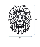 METSY Wall Decor Graphical Lion Face Art | Metal Wall Art | Wall Hangings for Home Decoration | (48x38cm) Crafted with Laser Cutting, Black Powder Coated For Living room, Bedroom, Hallways