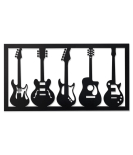 METSYGuitar Set Wall Art,(60x32cm),Made of 1.2mm Metal Sheet, Crafted with Laser Cutting, Black Powder Coated, For Music Lovers