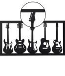 METSYGuitar Set Wall Art,(60x32cm),Made of 1.2mm Metal Sheet, Crafted with Laser Cutting, Black Powder Coated, For Music Lovers