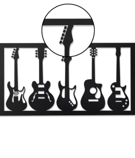 METSYGuitar Set Wall Art,(60x32cm),Made of 1.2mm Metal Sheet, Crafted with Laser Cutting, Black Powder Coated, For Music Lovers