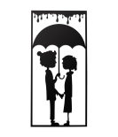 METSY Couple Wall Art,(131x63.5cm),Made of 1.2mm Metal Sheet, Crafted with Laser Cutting, Black Powder Coated, For Living room, Kid's Room, Bedroom, Hallway
