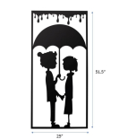 METSY Couple Wall Art,(131x63.5cm),Made of 1.2mm Metal Sheet, Crafted with Laser Cutting, Black Powder Coated, For Living room, Kid's Room, Bedroom, Hallway