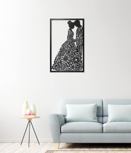 METSYWall Decor Couple Hanging,(59x38cm),Made of 1.2mm Metal Sheet, Crafted with Laser Cutting, Black Powder Coated, For Living room, Kid's Room, Bedroom, Hallway