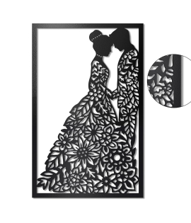 METSYWall Decor Couple Hanging,(59x38cm),Made of 1.2mm Metal Sheet, Crafted with Laser Cutting, Black Powder Coated, For Living room, Kid's Room, Bedroom, Hallway
