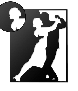 METSYWall Decor Couple Metal Art,(51x39cm),Made of 1.2mm Metal Sheet, Crafted with Laser Cutting, Black Powder Coated, For Living room, Kid's Room, Bedroom, Hallway