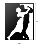 METSYWall Decor Couple Metal Art,(51x39cm),Made of 1.2mm Metal Sheet, Crafted with Laser Cutting, Black Powder Coated, For Living room, Kid's Room, Bedroom, Hallway