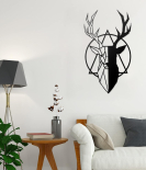 METSY Metal Deer Wall Art | Deer Head Wall Sulpture | Wildlife Metal Wall Hanging | Modern Deer Head Wall Mount | Size - 71 x 40 cm