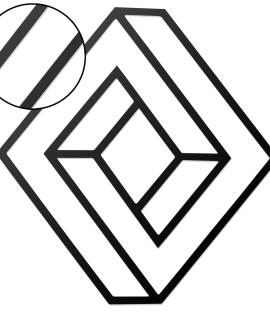 METSYHome Decor Geometric Diamond Shape Metal Art,(84x48 cm),Made of Metal, Crafted with Laser Cutting, Black Powder Coated, For Living room, Kid's Room, Bedroom, Hallway