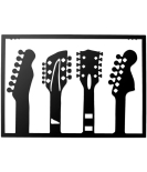 METSY Guitar Set of 4 Wall Art | Wall Hanging | Metal Wall Art | Gifts for Music Lover | Music Room | Interior Decor | Made of 1.2mm Metal Sheet | Crafted with Laser Cutting | Size: 51x35.5cm