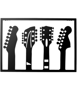 METSY Guitar Set of 4 Wall Art | Wall Hanging | Metal Wall Art | Gifts for Music Lover | Music Room | Interior Decor | Made of 1.2mm Metal Sheet | Crafted with Laser Cutting | Size: 51x35.5cm