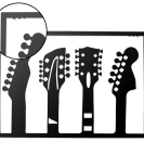 METSY Guitar Set of 4 Wall Art | Wall Hanging | Metal Wall Art | Gifts for Music Lover | Music Room | Interior Decor | Made of 1.2mm Metal Sheet | Crafted with Laser Cutting | Size: 51x35.5cm