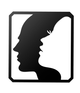 METSYWall Decor Man &amp; Woman Face, Made of 1.2mm Metal Sheet, Crafted with Laser Cutting, Black Powder Coated, For Music Lovers(Size: 56x51cm)