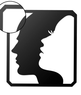 METSYWall Decor Man &amp; Woman Face, Made of 1.2mm Metal Sheet, Crafted with Laser Cutting, Black Powder Coated, For Music Lovers(Size: 56x51cm)