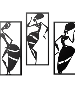 METSY Stylish Metal Tribal Women Wall Art Black for Home | Bedroom | Office | Hallways etc | Metal Wall Art | Wall Decor Items for decoration | Classic Wall Art (Style_03)